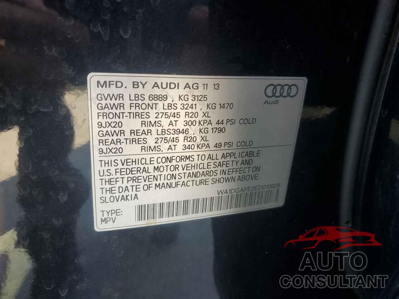 AUDI Q7 2014 - WA1DGAFE3ED010926
