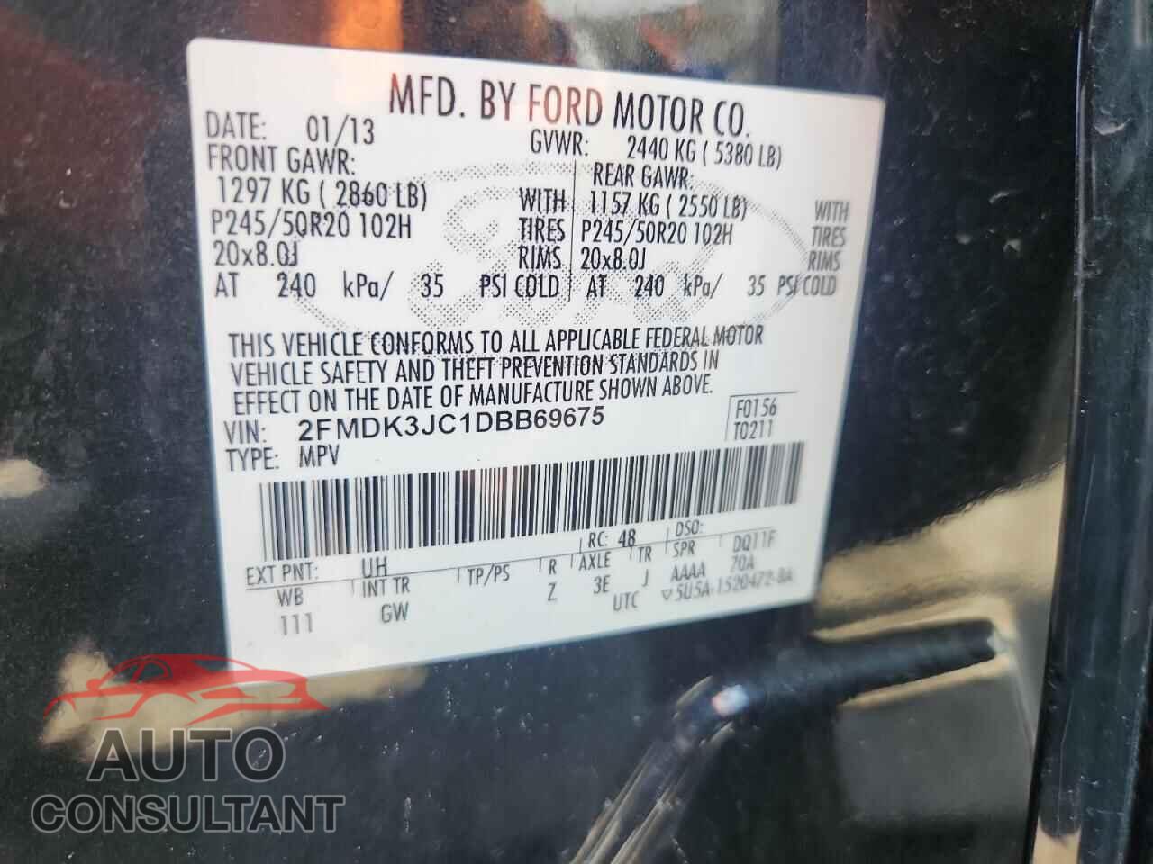 FORD EDGE 2013 - 2FMDK3JC1DBB69675