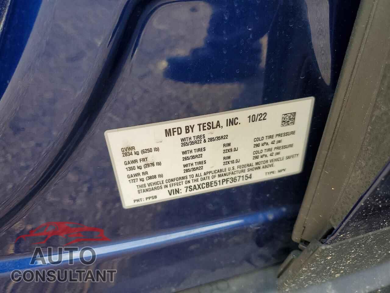 TESLA MODEL X 2023 - 7SAXCBE51PF367154
