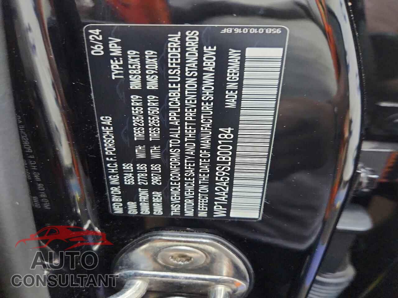 PORSCHE MACAN 2025 - WP1AA2A59SLB00184