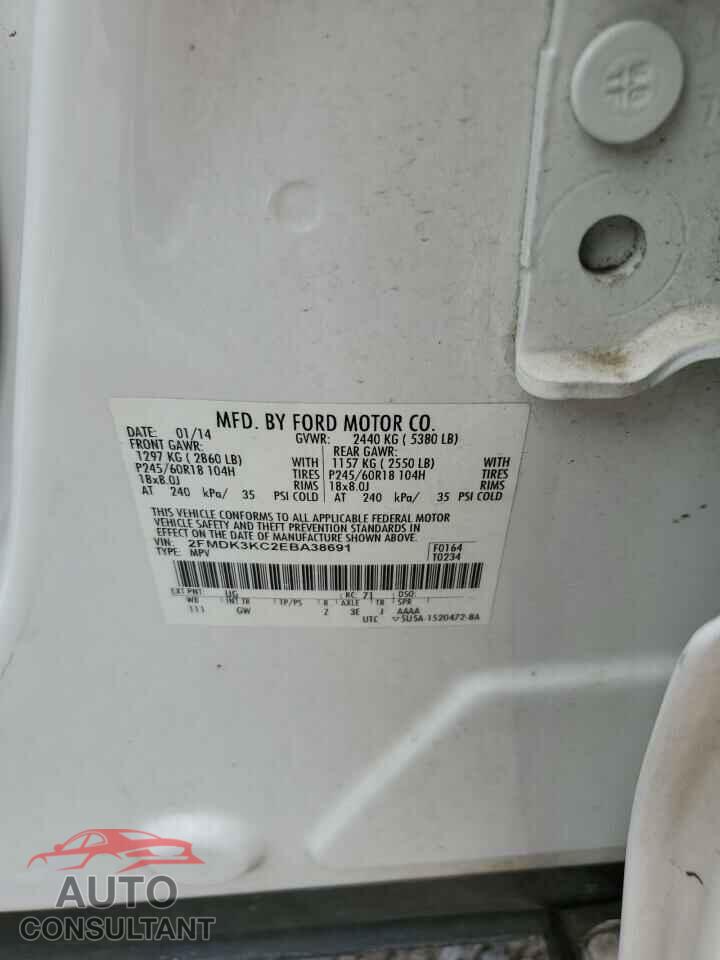FORD EDGE 2014 - 2FMDK3KC2EBA38691