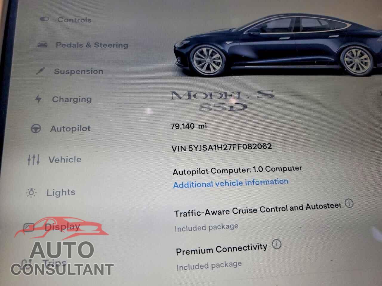 TESLA MODEL S 2015 - 5YJSA1H27FF082062