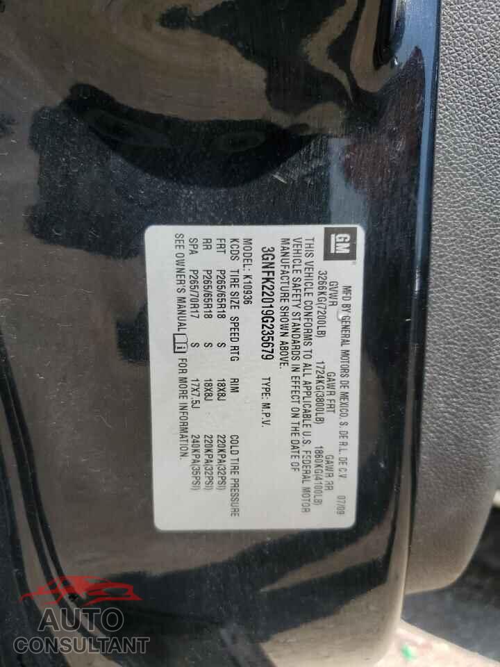 CHEVROLET AVALANCHE 2009 - 3GNFK22019G235679