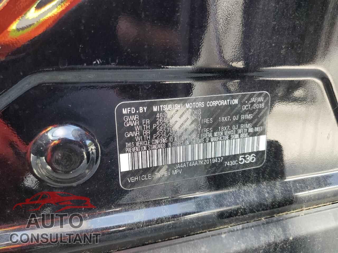 MITSUBISHI ECLIPSE 2019 - JA4AT4AA7KZ019437
