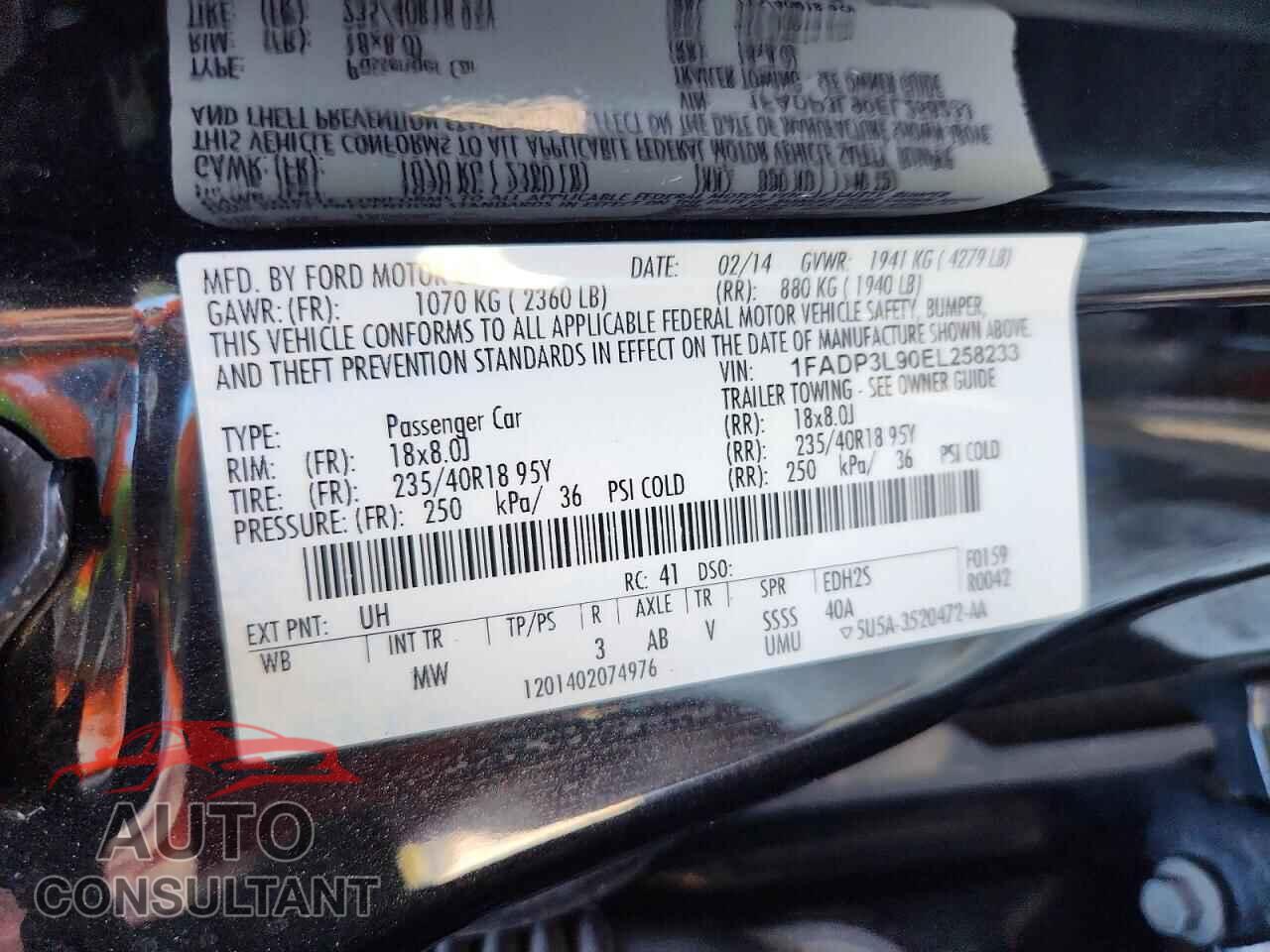 FORD FOCUS 2014 - 1FADP3L90EL258233