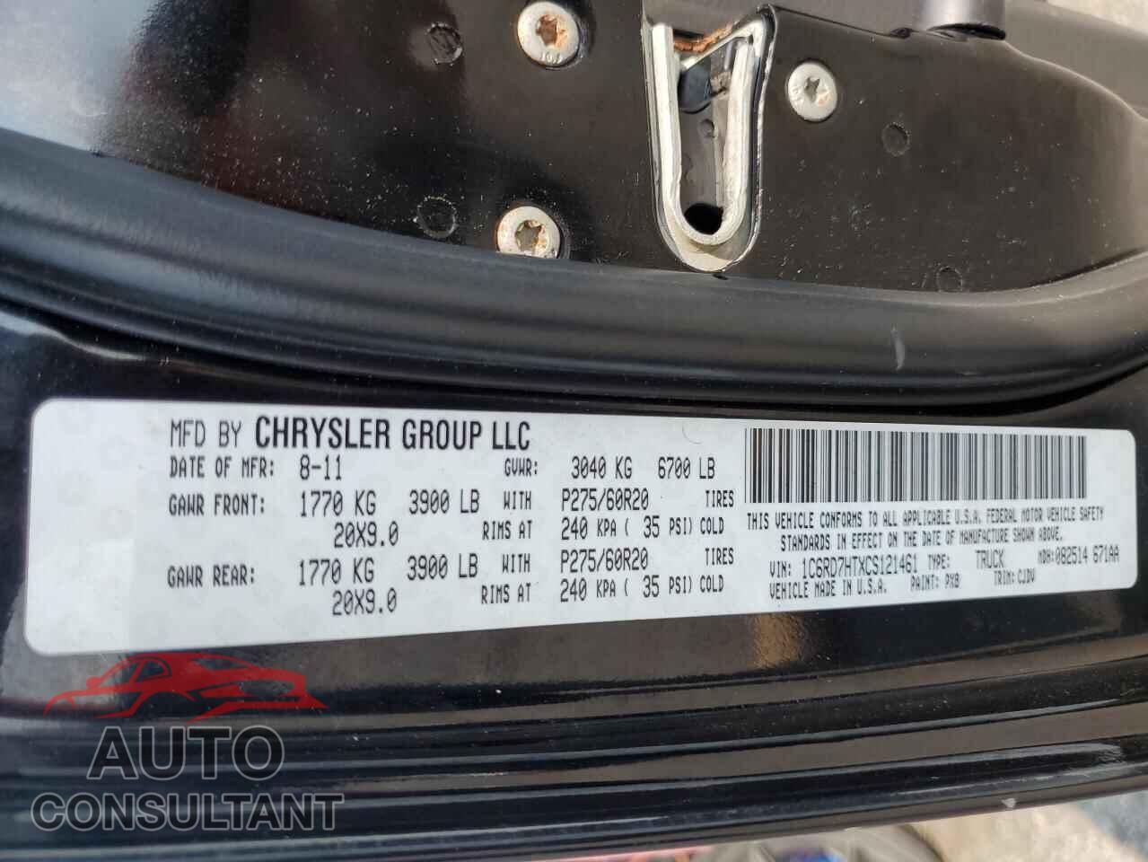 DODGE RAM 1500 2012 - 1C6RD7HTXCS121461