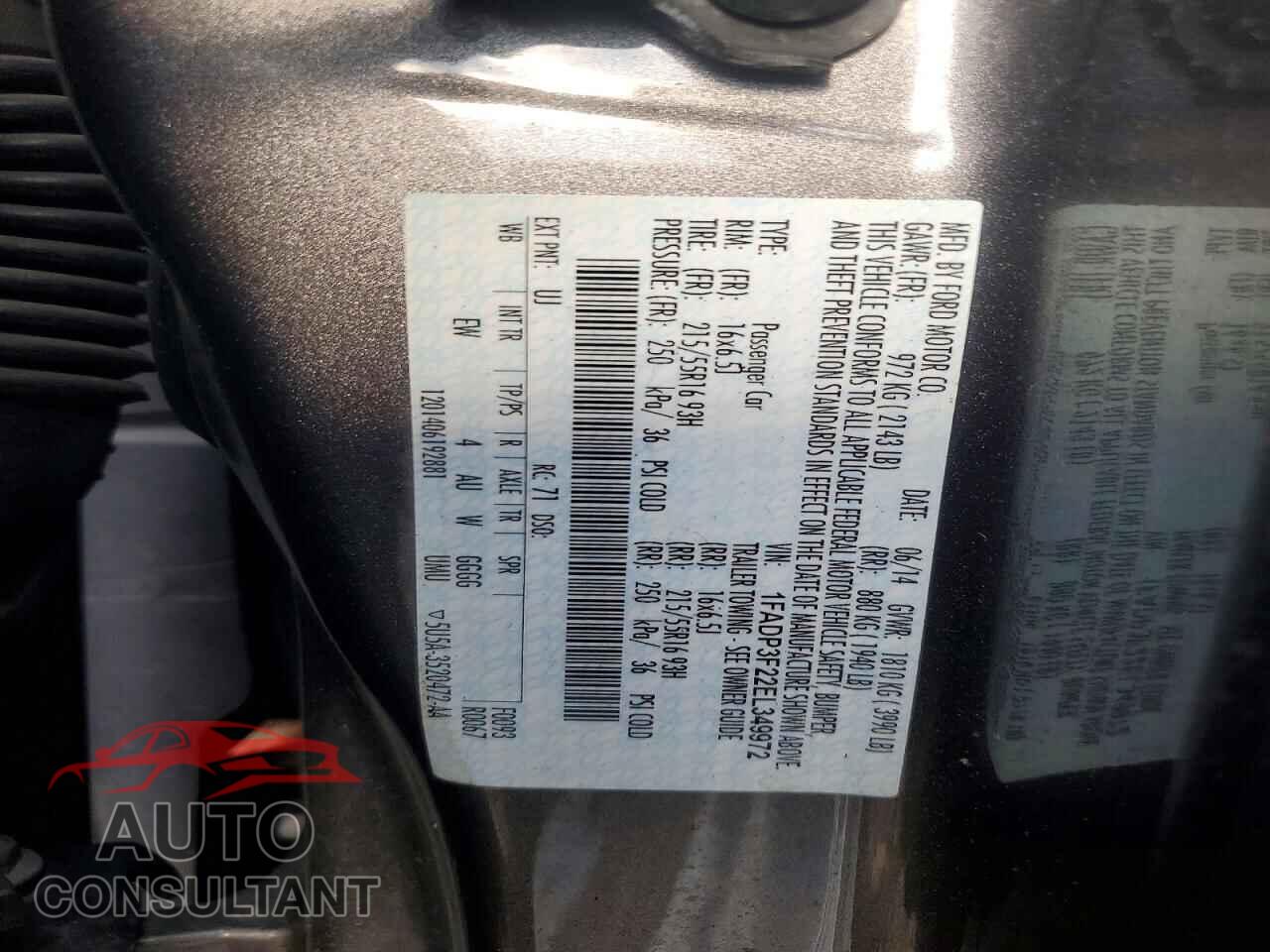 FORD FOCUS 2014 - 1FADP3F22EL349972
