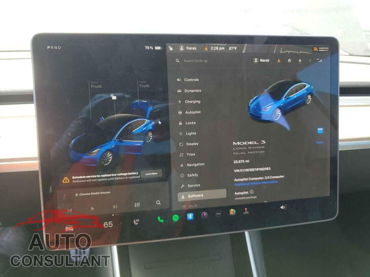 TESLA MODEL 3 2018 - 5YJ3E1EB7JF092063