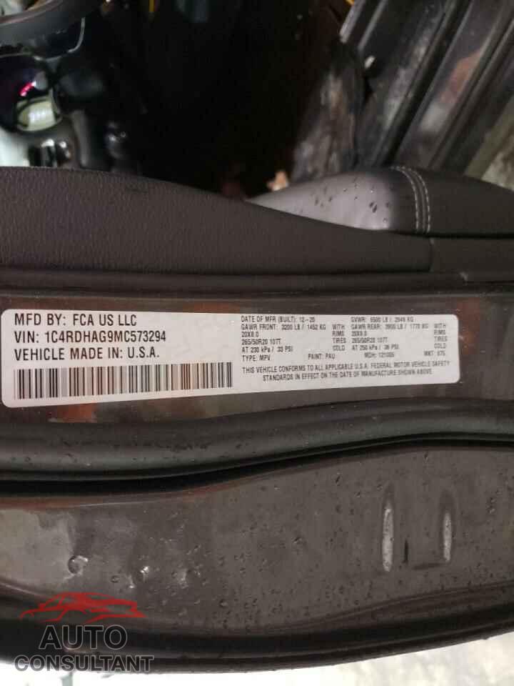DODGE DURANGO 2021 - 1C4RDHAG9MC573294