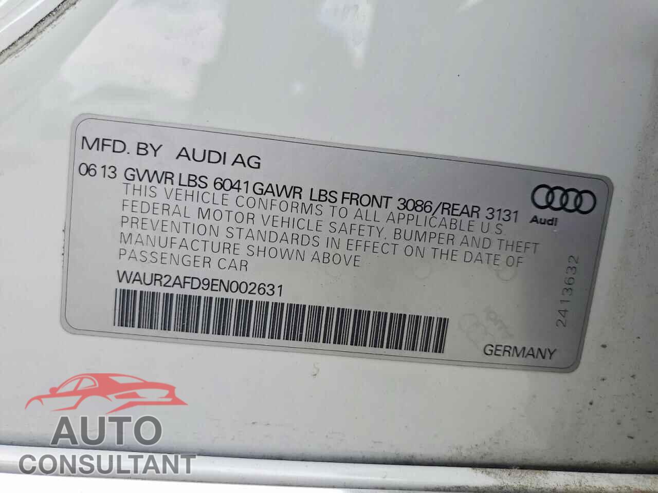 AUDI A8 2014 - WAUR2AFD9EN002631