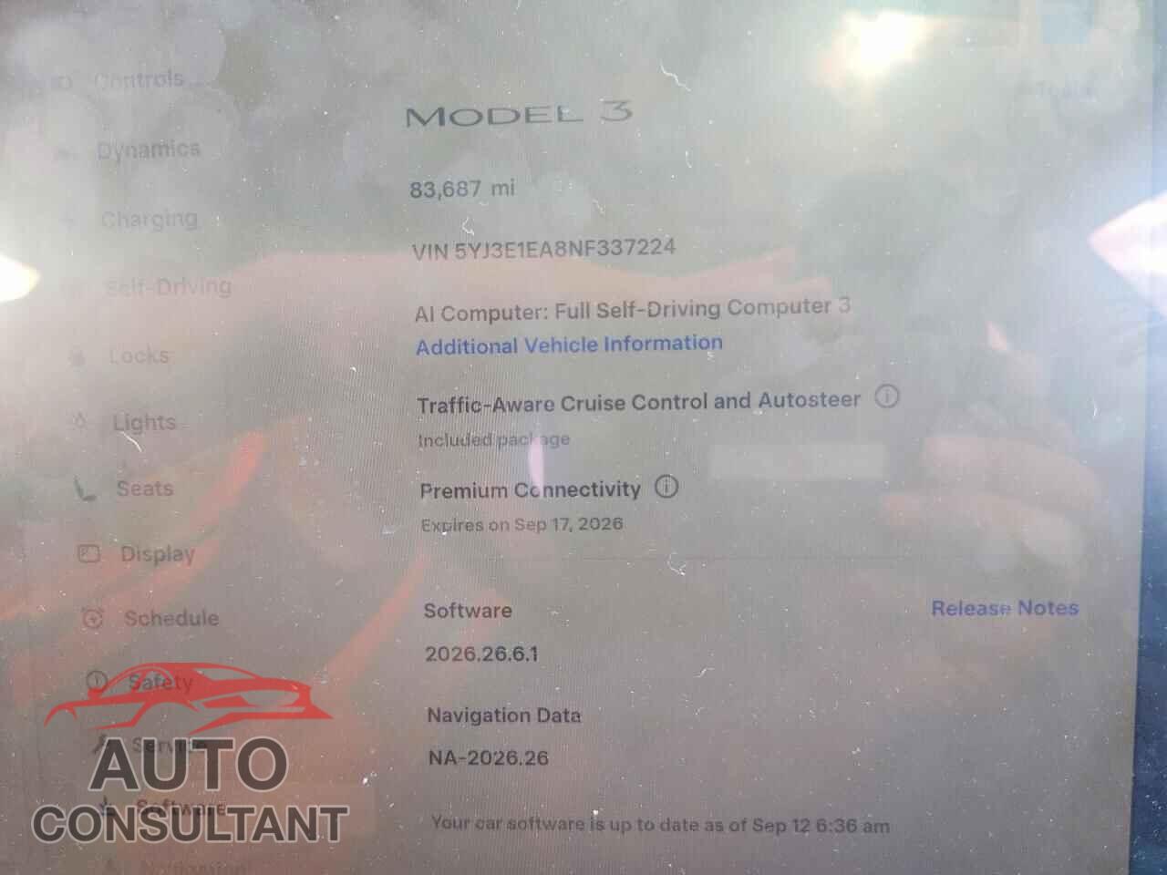 TESLA MODEL 3 2022 - 5YJ3E1EA8NF337224