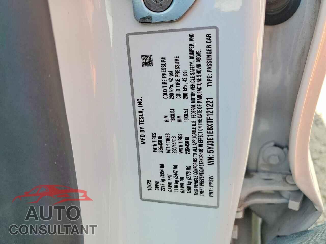 TESLA MODEL 3 2026 - 5YJ3E1EBXTF121221