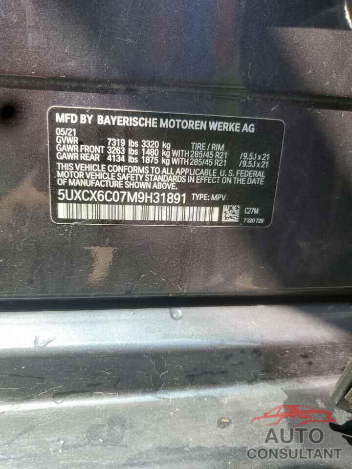 BMW X7 2021 - 5UXCX6C07M9H31891
