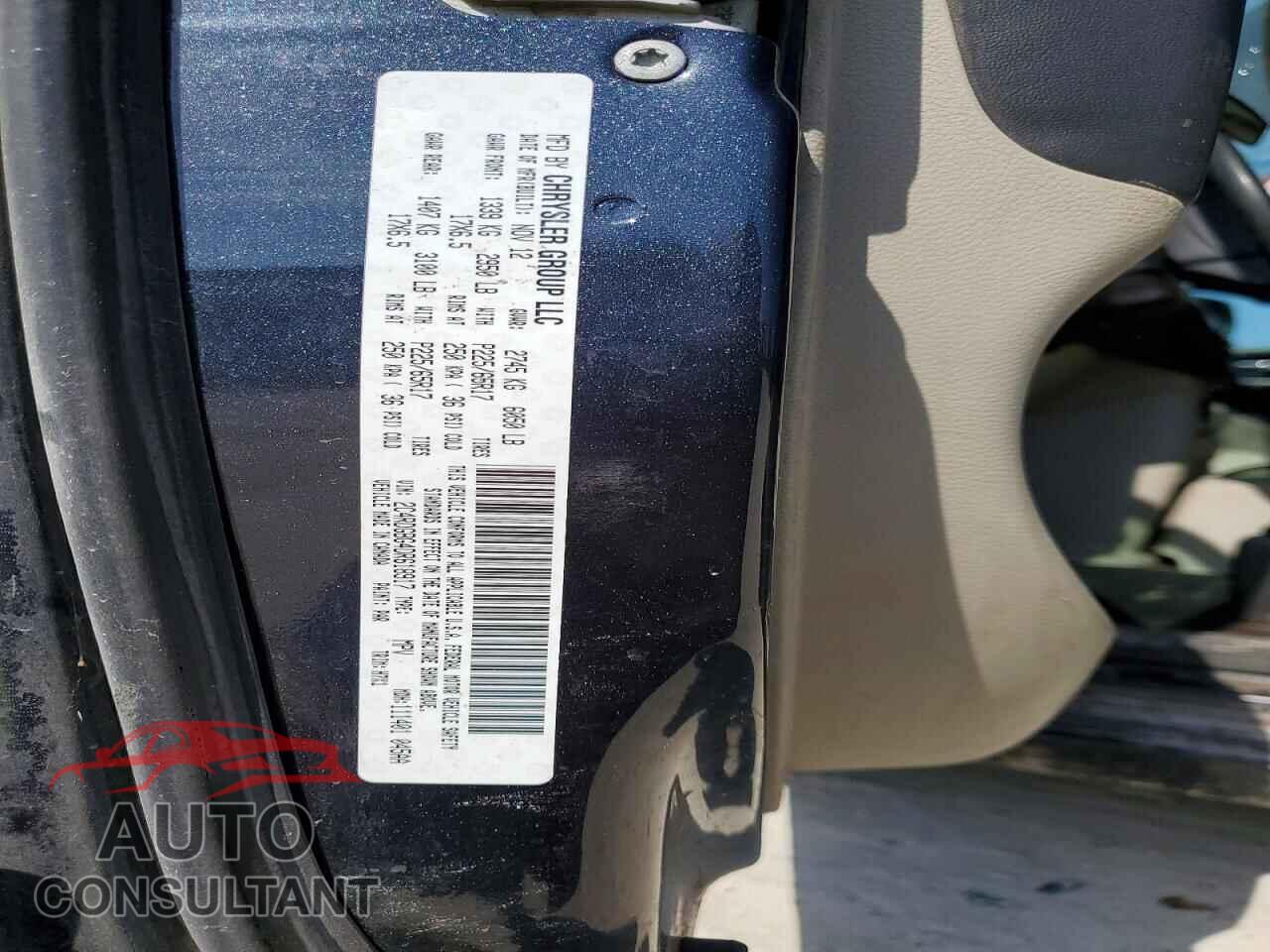DODGE CARAVAN 2013 - 2C4RDGBG4DR618917