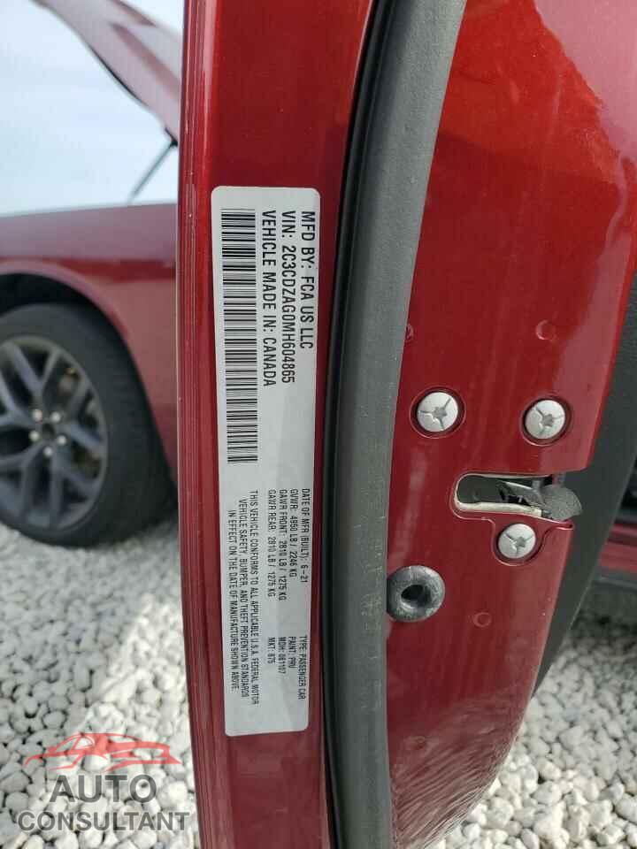 DODGE CHALLENGER 2021 - 2C3CDZAG0MH604865