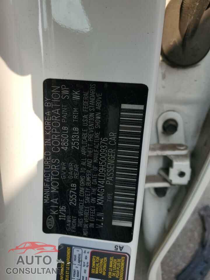 KIA OPTIMA 2017 - KNAGV4LD9H5009376