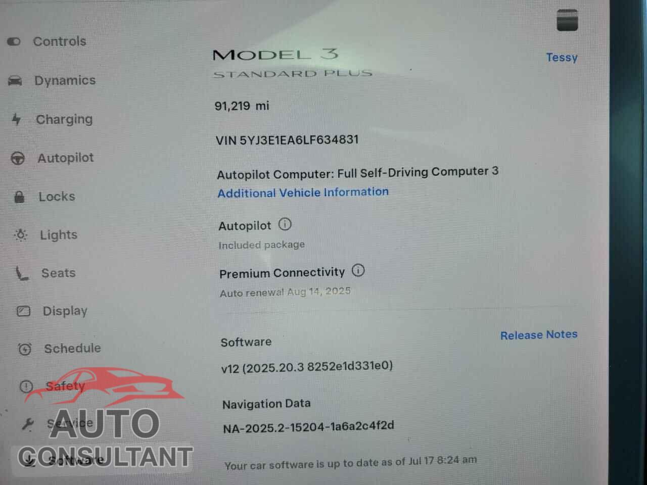 TESLA MODEL 3 2020 - 5YJ3E1EA6LF634831