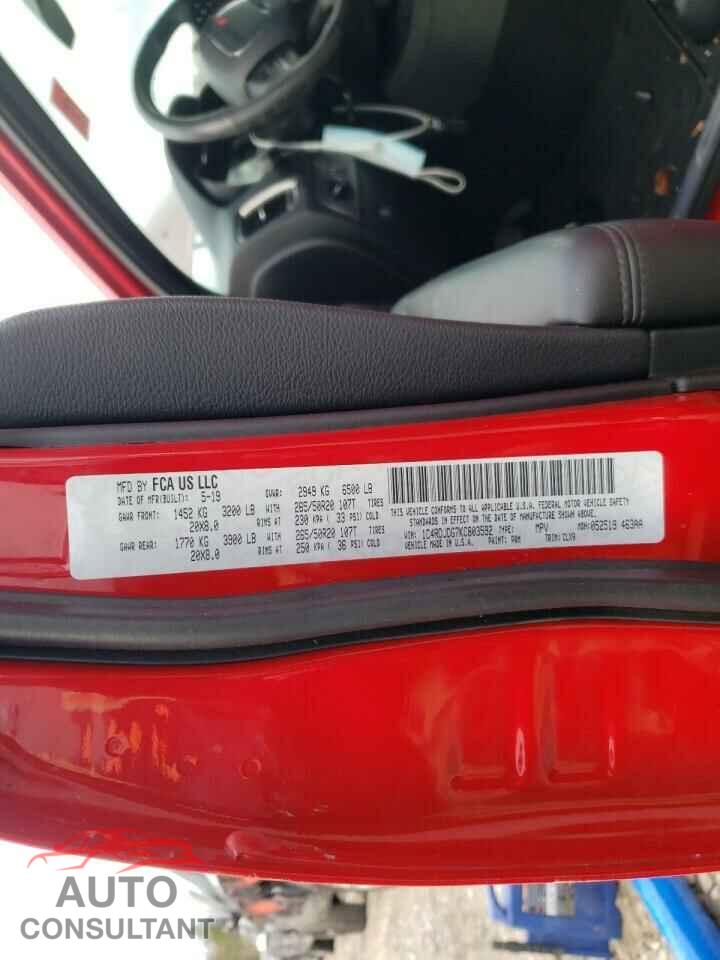 DODGE DURANGO 2019 - 1C4RDJDG7KC803592