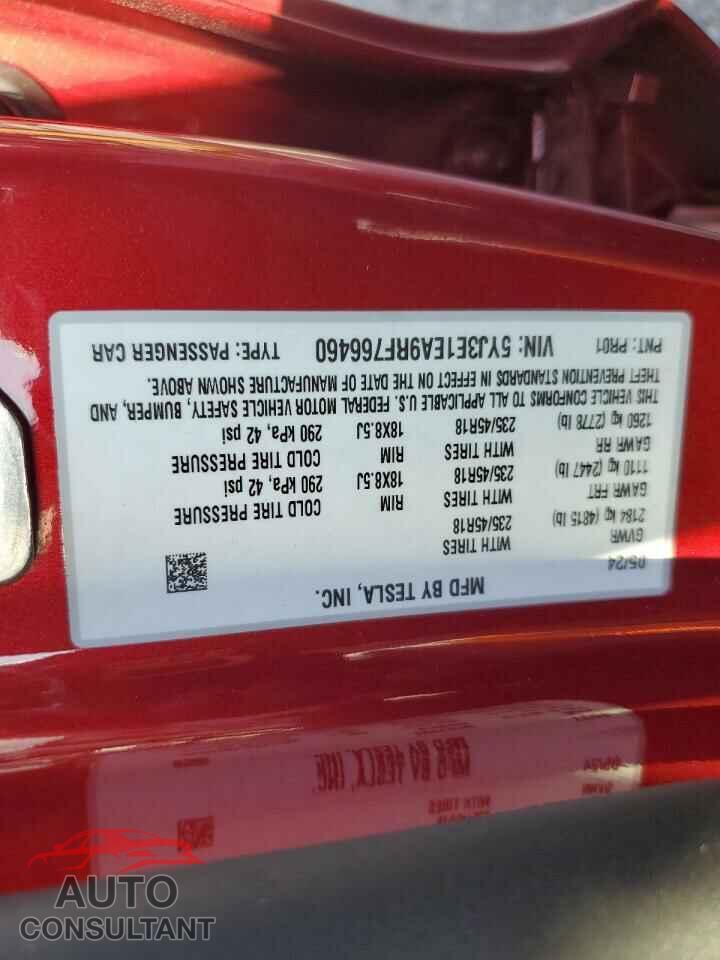 TESLA MODEL 3 2024 - 5YJ3E1EA9RF766460