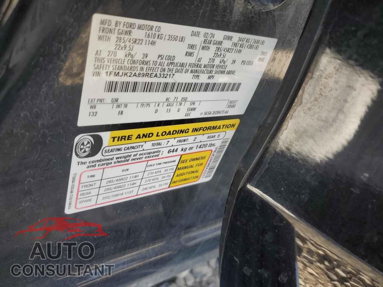 FORD EXPEDITION 2024 - 1FMJK2A89REA33217