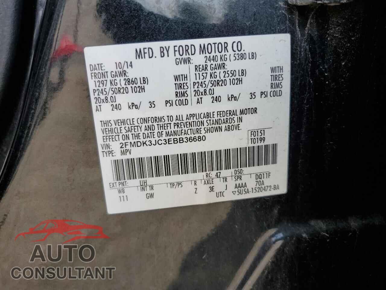 FORD EDGE 2014 - 2FMDK3JC3EBB36680