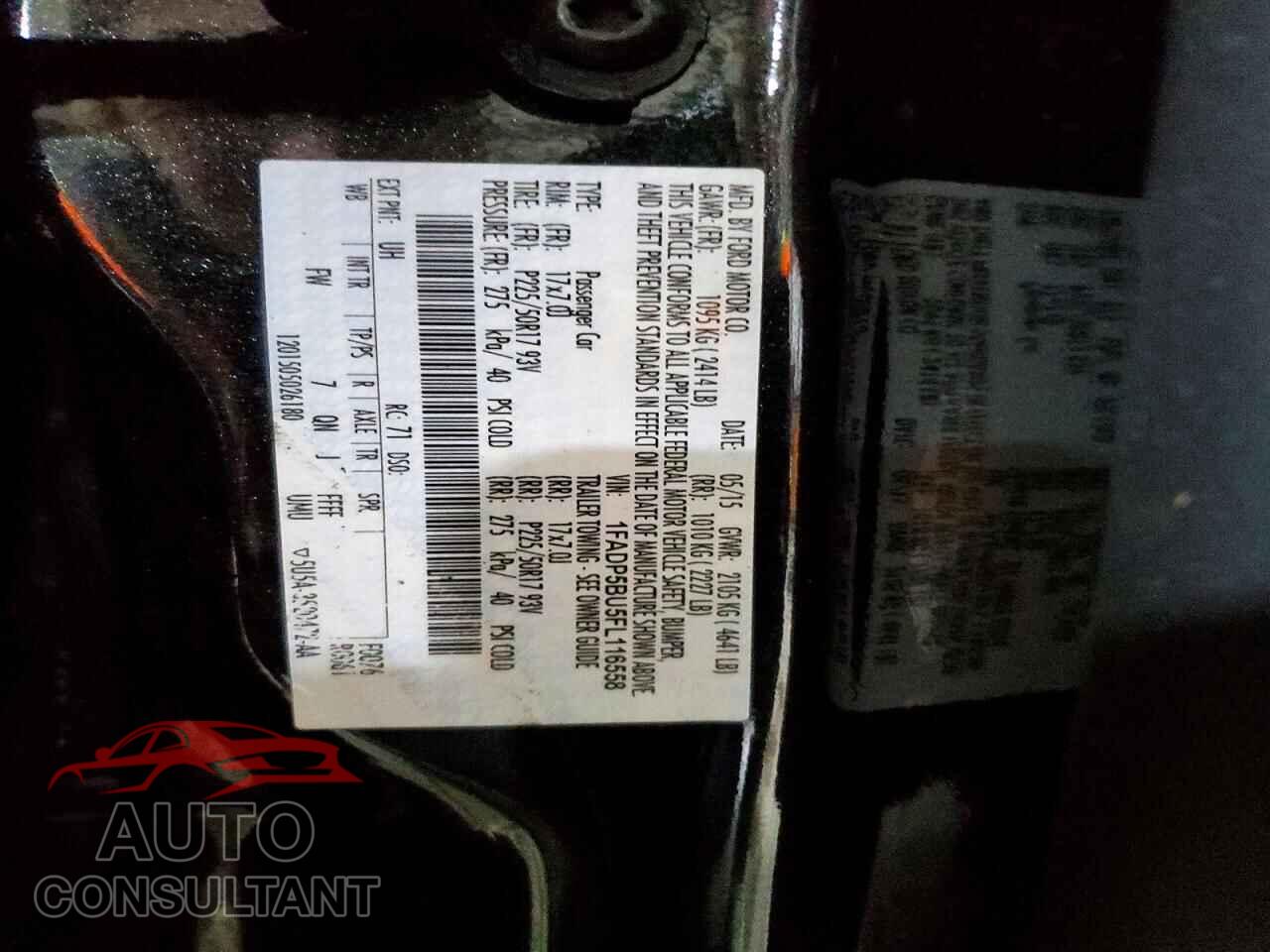 FORD CMAX 2015 - 1FADP5BU5FL116558