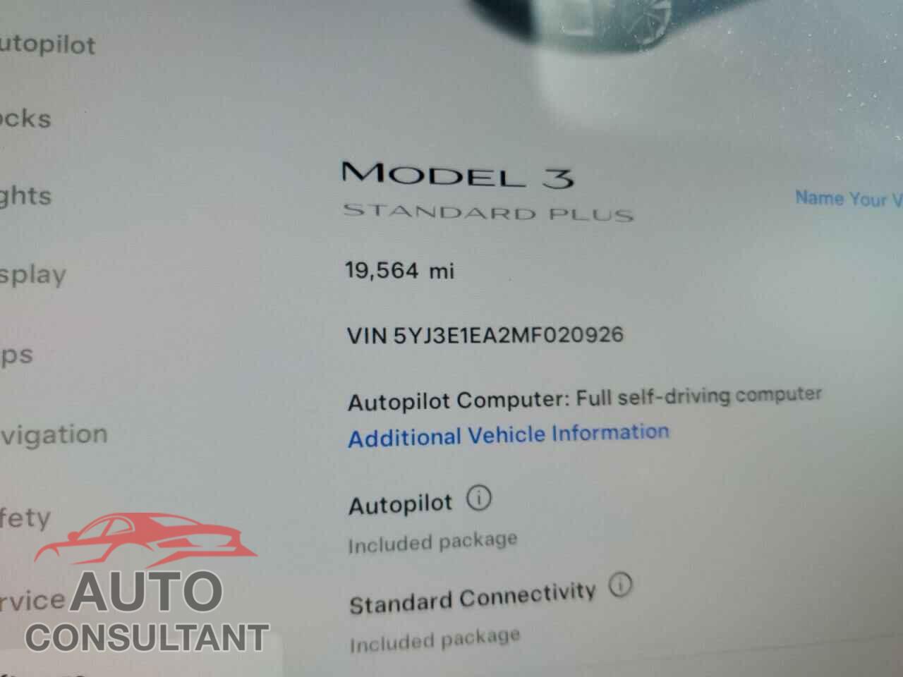 TESLA MODEL 3 2021 - 5YJ3E1EA2MF020926