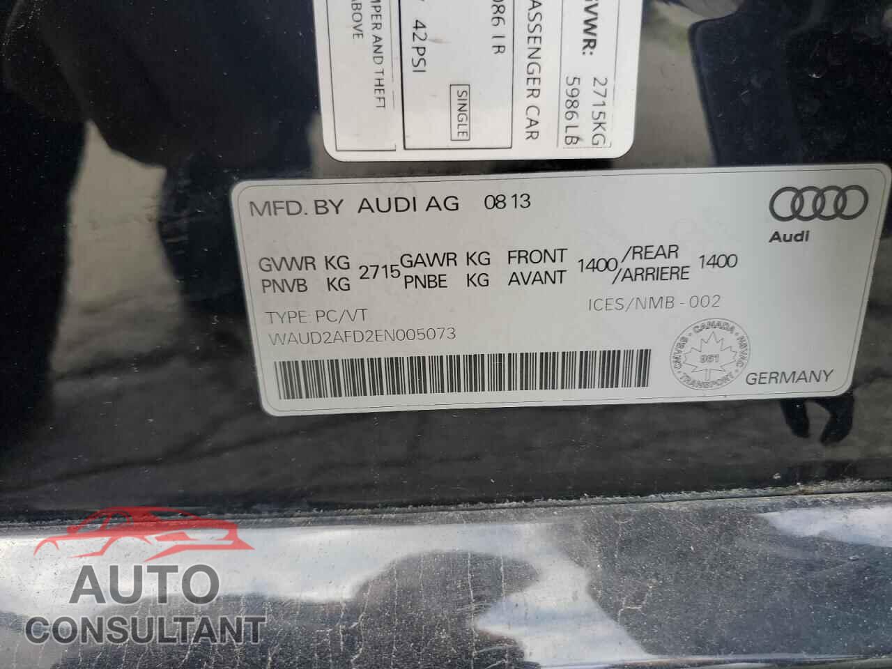 AUDI S8 2014 - WAUD2AFD2EN005073