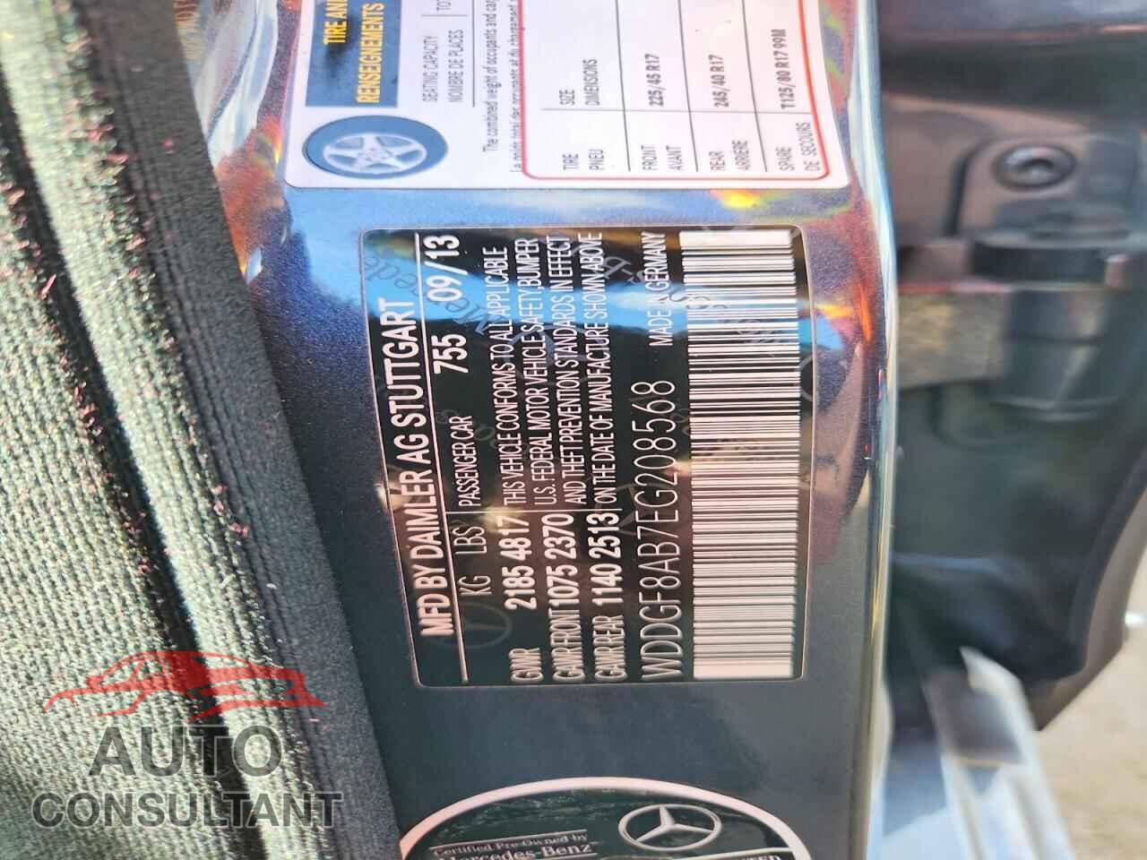 MERCEDES-BENZ C-CLASS 2014 - WDDGF8AB7EG208568