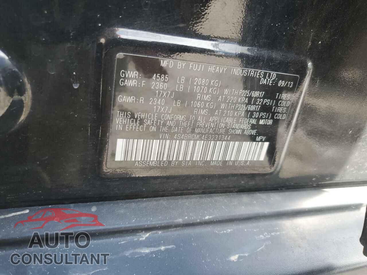 SUBARU OUTBACK 2014 - 4S4BRCMC4E3231344