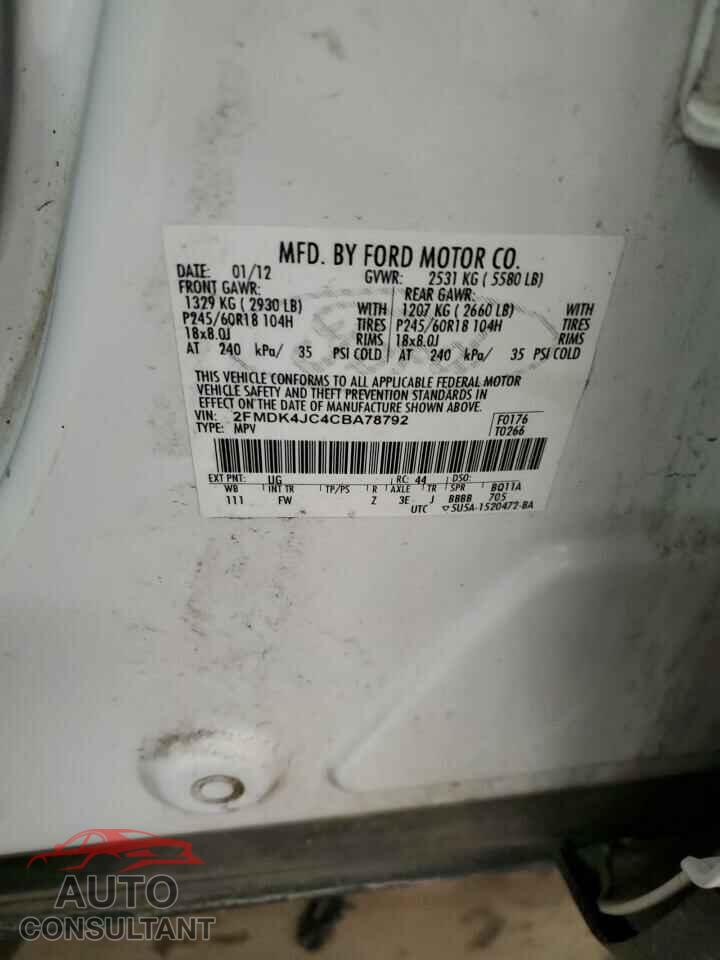 FORD EDGE 2012 - 2FMDK4JC4CBA78792