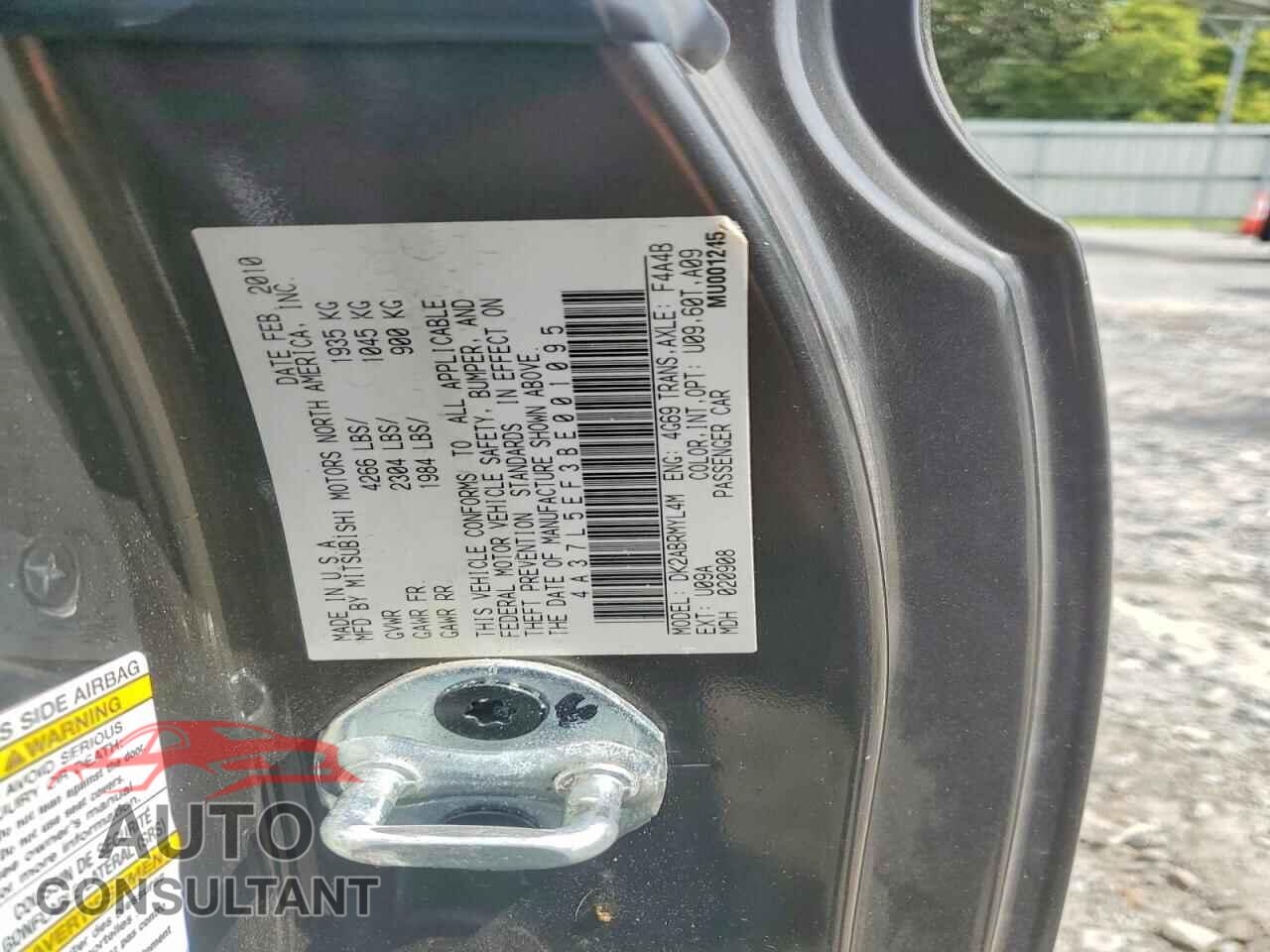 MITSUBISHI ECLIPSE 2011 - 4A37L5EF3BE001095
