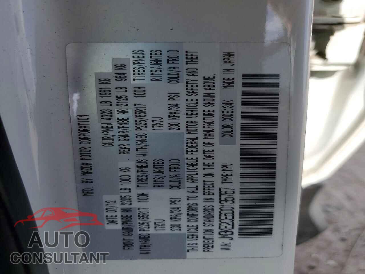 MAZDA CX-5 2013 - JM3KE2CE6D0135767