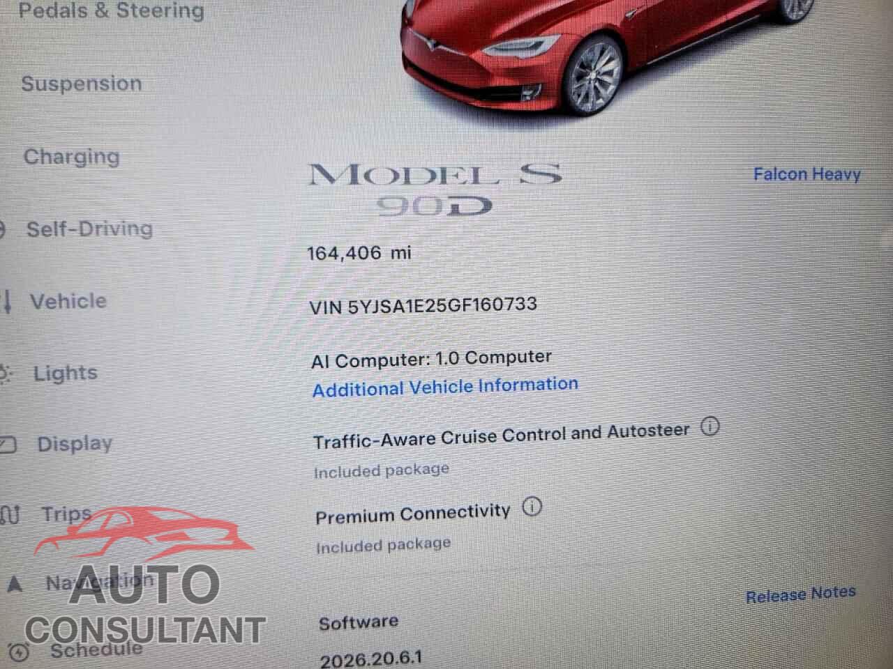 TESLA MODEL S 2016 - 5YJSA1E25GF160733