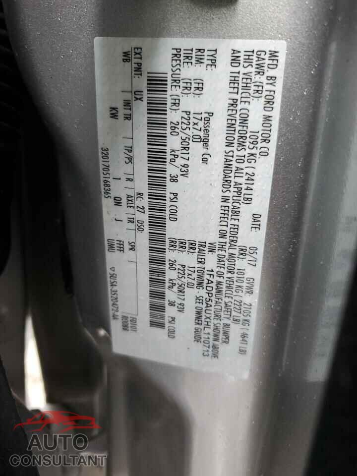 FORD CMAX 2017 - 1FADP5AUXHL110713