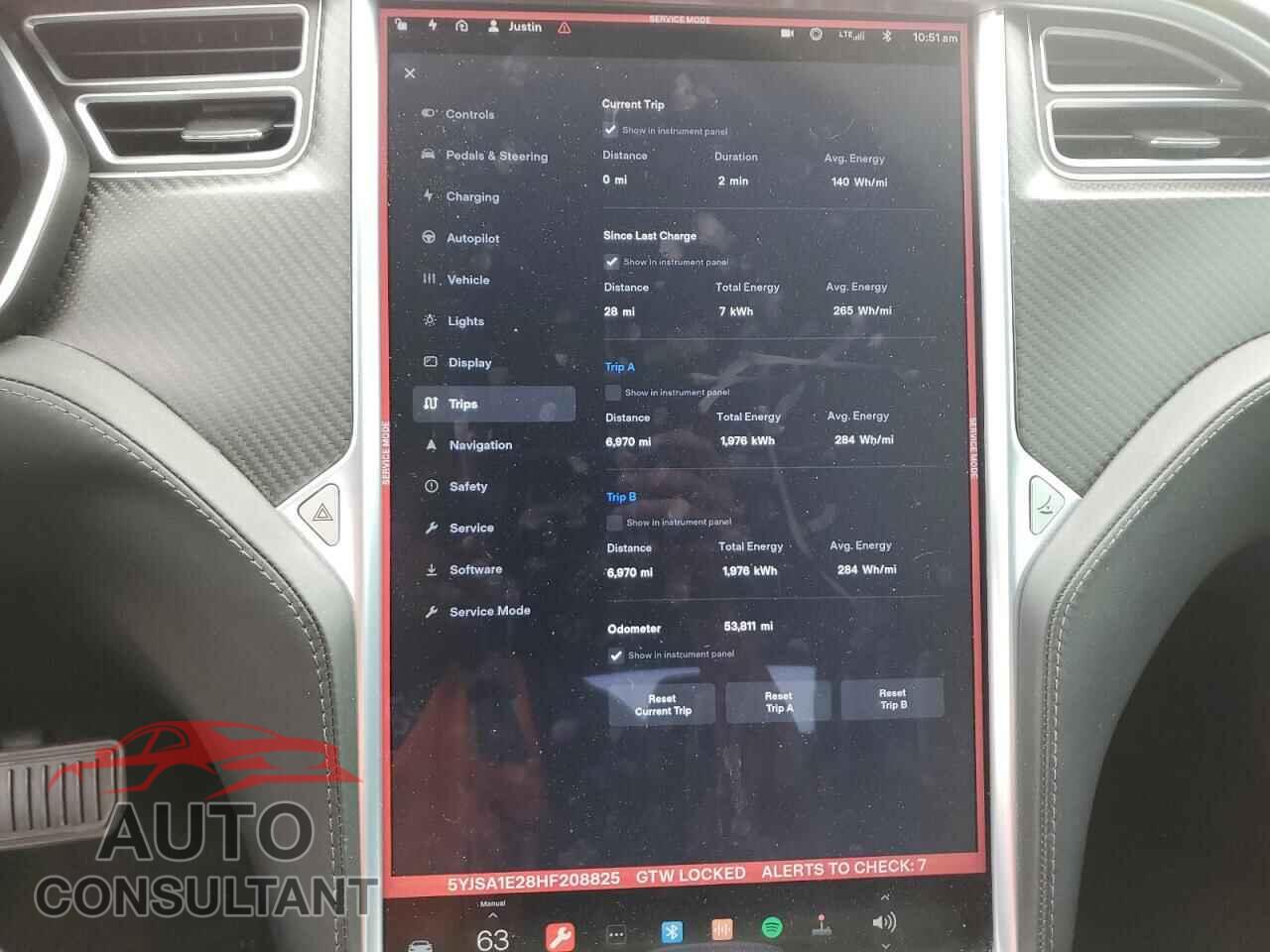 TESLA MODEL S 2017 - 5YJSA1E28HF208825