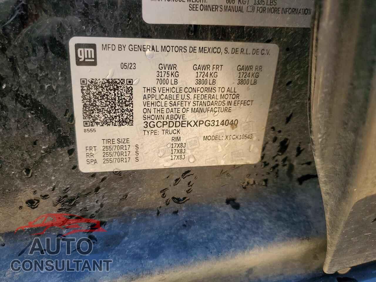 CHEVROLET SILVERADO 2023 - 3GCPDDEKXPG314040