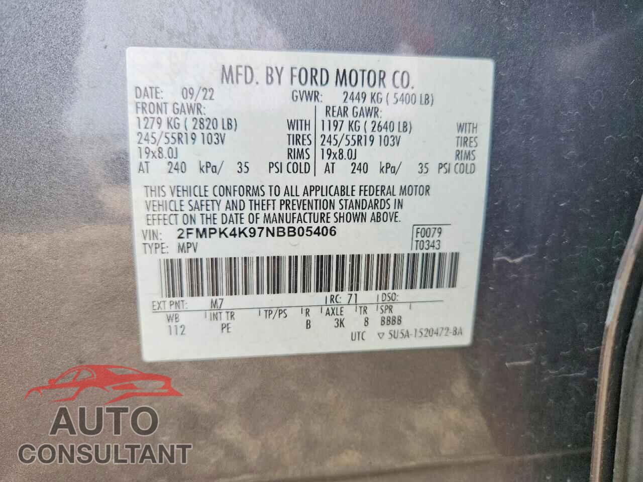 FORD EDGE 2022 - 2FMPK4K97NBB05406