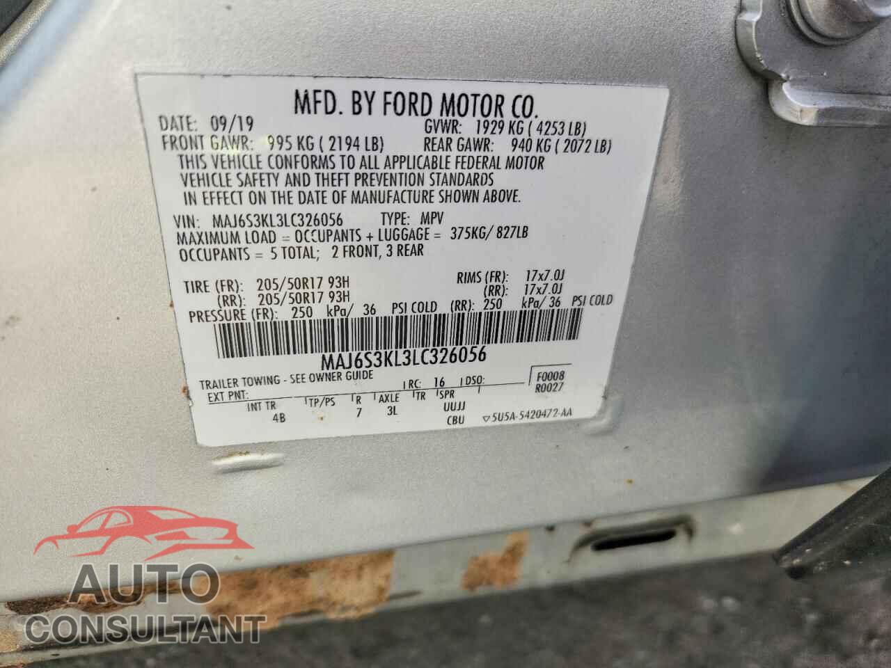 FORD ECOSPORT 2020 - MAJ6S3KL3LC326056