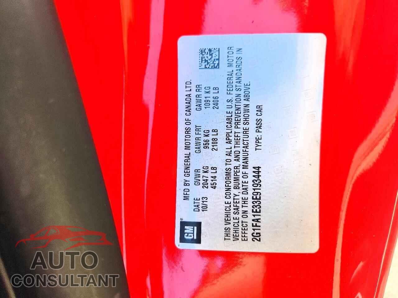 CHEVROLET CAMARO 2014 - 2G1FA1E33E9193444