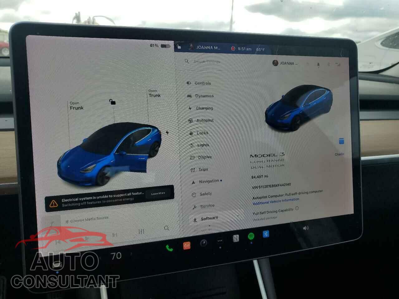 TESLA MODEL 3 2019 - 5YJ3E1EB6KF442140