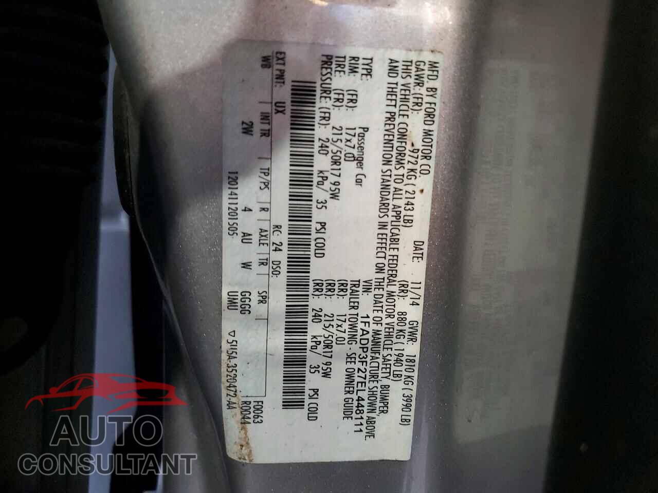 FORD FOCUS 2014 - 1FADP3F27EL448111
