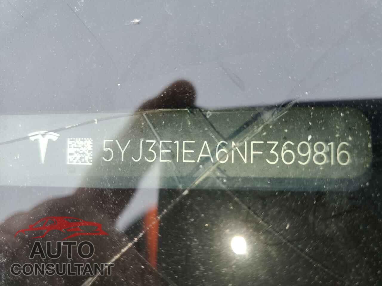 TESLA MODEL 3 2022 - 5YJ3E1EA6NF369816