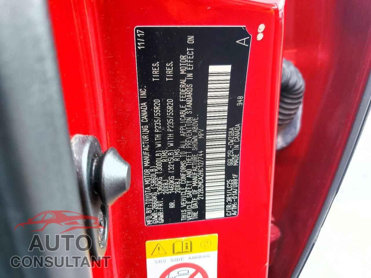 LEXUS RX350 2017 - 2T2BZMCA2HC127744