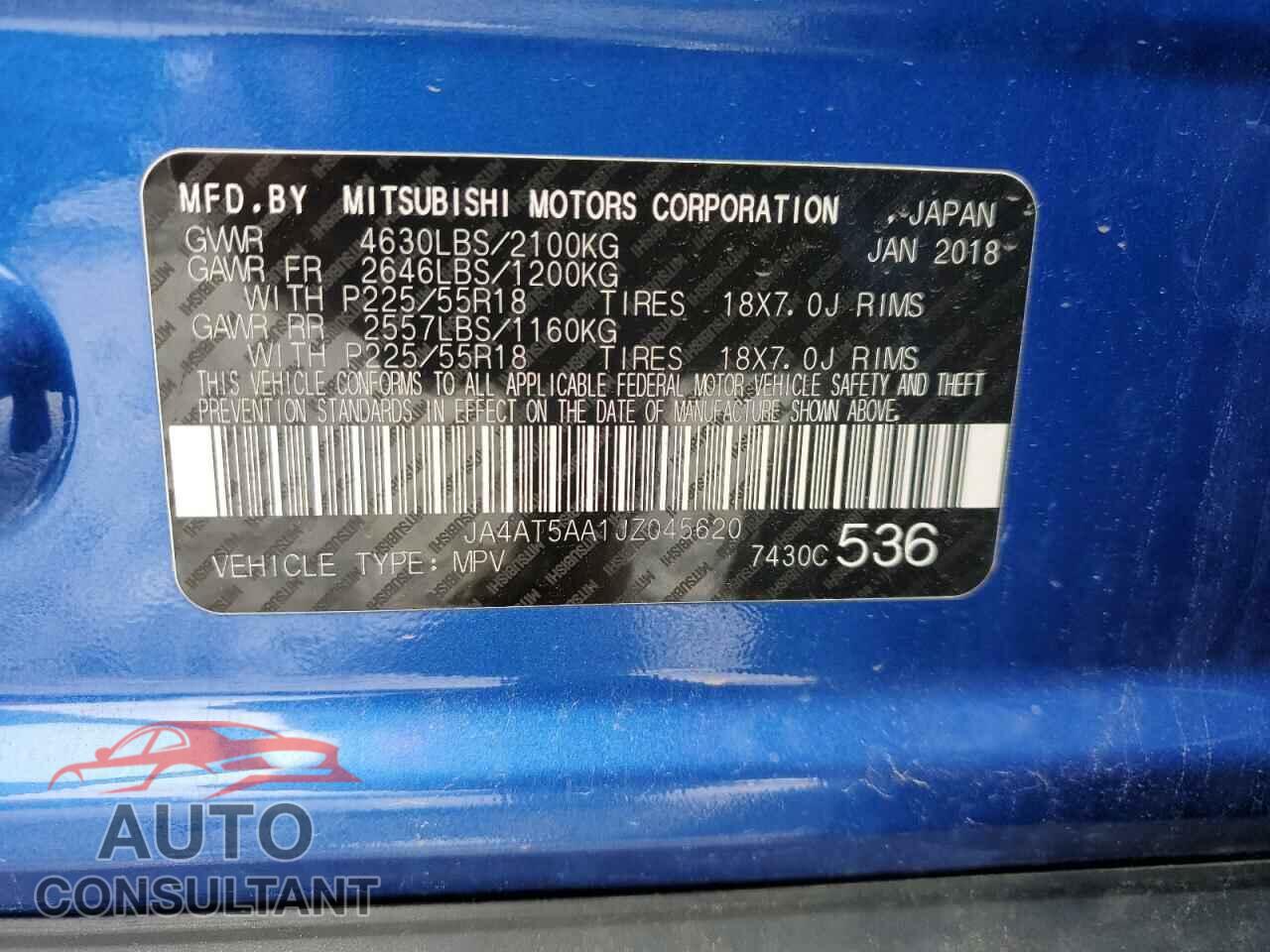 MITSUBISHI ECLIPSE 2018 - JA4AT5AA1JZ045620