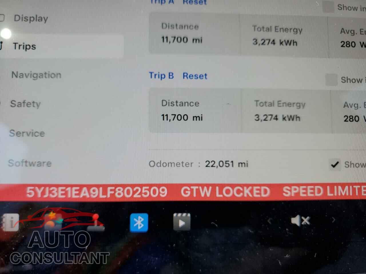 TESLA MODEL 3 2020 - 5YJ3E1EA9LF802509