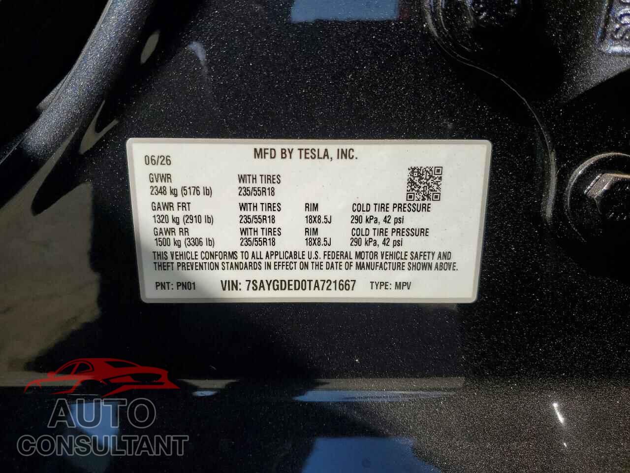 TESLA MODEL Y 2026 - 7SAYGDED0TA721667