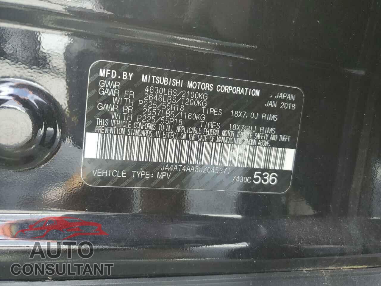 MITSUBISHI ECLIPSE 2018 - JA4AT4AA3JZ045371