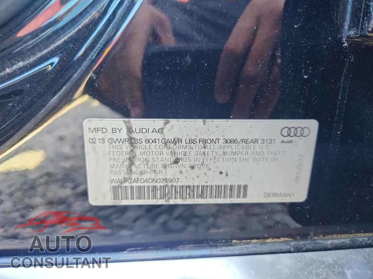 AUDI A8 2013 - WAUR2AFD4DN024907