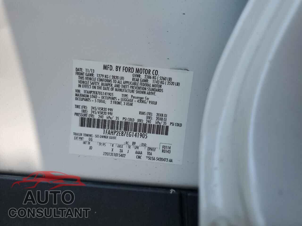 FORD TAURUS 2014 - 1FAHP2E87EG141905